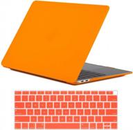 se7enline macbook air 13 inch case 2021/2020/2019/2018 - orange hard cover logo