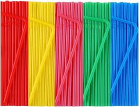 img 4 attached to 500 Colorful Flexible Plastic Drinking Straws - 0.23" Diameter And 7.7" Length, Disposable