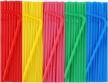 500 colorful flexible plastic drinking straws - 0.23" diameter and 7.7" length, disposable logo