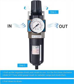 img 1 attached to NANPU 1/2" NPT Compressed Air Filter Regulator, 5 Micron Brass Element, 0-150 Psi Gauge, Manual Drain, Metal Bracket