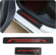 for toyota aygo avensis camry c-hr corolla car door sill sticker carbon fibre reflective sticker car door sill decoration scuff plate sticker set scratch protector 4pcs red logo
