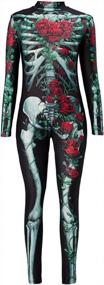img 3 attached to Women'S Halloween Skeleton Costume - Funny Bodysuit Skinny Jumpsuit With Long Sleeves By Idgreatim