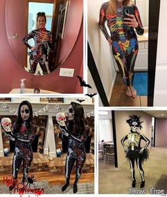img 1 attached to Women'S Halloween Skeleton Costume - Funny Bodysuit Skinny Jumpsuit With Long Sleeves By Idgreatim