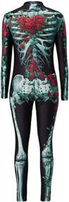 img 2 attached to Women'S Halloween Skeleton Costume - Funny Bodysuit Skinny Jumpsuit With Long Sleeves By Idgreatim