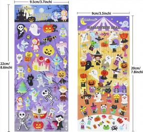 img 2 attached to Spooky Halloween Stickers - 320 Stickers with Ghosts, Pumpkins, Demons, Wizards, Mummies, Vampires, Witches, Skulls & More! Perfect for Jack O Lantern Decoration, Scrapbooking & Kids Party Favors - 8 Sheets