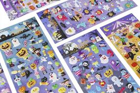 img 1 attached to Spooky Halloween Stickers - 320 Stickers with Ghosts, Pumpkins, Demons, Wizards, Mummies, Vampires, Witches, Skulls & More! Perfect for Jack O Lantern Decoration, Scrapbooking & Kids Party Favors - 8 Sheets