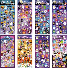 img 4 attached to Spooky Halloween Stickers - 320 Stickers with Ghosts, Pumpkins, Demons, Wizards, Mummies, Vampires, Witches, Skulls & More! Perfect for Jack O Lantern Decoration, Scrapbooking & Kids Party Favors - 8 Sheets
