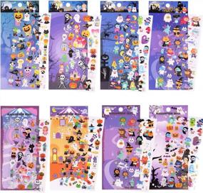 img 3 attached to Spooky Halloween Stickers - 320 Stickers with Ghosts, Pumpkins, Demons, Wizards, Mummies, Vampires, Witches, Skulls & More! Perfect for Jack O Lantern Decoration, Scrapbooking & Kids Party Favors - 8 Sheets