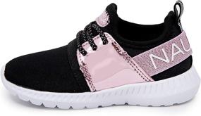 img 3 attached to Nautica Sneaker Comfortable Shoes Kappil Girls Rainbow Girls' Shoes at Athletic