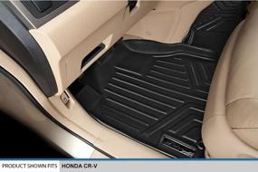 img 3 attached to Custom Fit Floor Mats 2 Row Liner Set in Black for Honda CR-V 2007-2011 by SMARTLINER