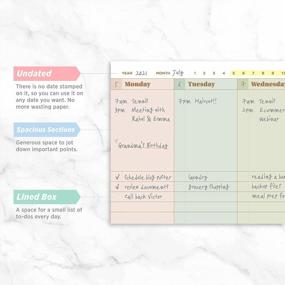 img 2 attached to Rainbow Weekly Calendar Planner Notepad - Get Organized With Oriday'S Daily & Weekly Planning Pads!