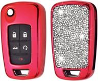 royalfox(tm) 2 3 4 5 buttons 3d bling flip folding remote key fob case cover for chevrolet chevy camaro cruze equinox malibu ss sonic spark aveo sail 3 logo