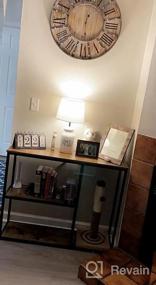img 7 attached to Консольный стол WOHOMO, 12-дюймовый узкий диван-стол с 3-х уровневыми полками для хранения, 40-дюймовый промышленный стол для прихожей для гостиной, коридора, прихожей, серого мрамора