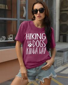 img 3 attached to Cute Dog Mom Shirt: Hiking & Dogs Kinda Day! Funny Paw Graphic Tee - Perfect Dog Lover Gift!