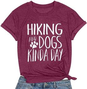 img 4 attached to Cute Dog Mom Shirt: Hiking & Dogs Kinda Day! Funny Paw Graphic Tee - Perfect Dog Lover Gift!