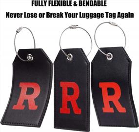 img 1 attached to Leather Luggage Tag Set - Casmonal Initial Travel Bag Tags Fully Bendable (1 Pcs)