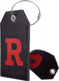 img 3 attached to Leather Luggage Tag Set - Casmonal Initial Travel Bag Tags Fully Bendable (1 Pcs)