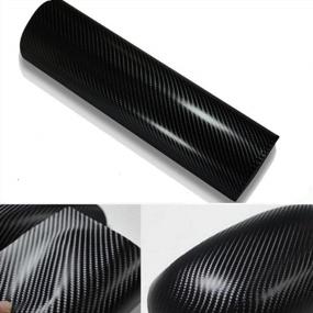 img 1 attached to Transform Your Ride With DIYAH 4D Black Carbon Fiber Vinyl Wrap - Air Release, Anti-Wrinkle, 120" X 60