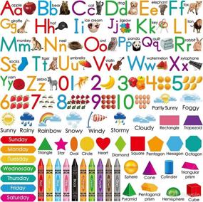 img 4 attached to 🔤 Alphabet Wall Decals Stickers Set - ABC Animal Learning Decals with Numbers, Colors, Shapes, and More, Perfect for Classroom, Kids Playroom, and Bedroom Decor