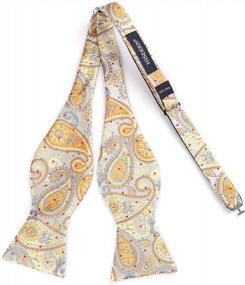 img 1 attached to Paisley Perfection: HISDERN Men'S Bow Tie & Pocket Square Set For Formal Occasions