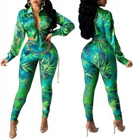 img 2 attached to Women'S Floral Print Tracksuits Outfits: YouSexy 2 Piece Legging Pant Sets