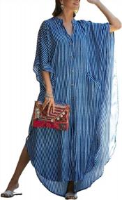 img 4 attached to Stay Chic And Covered With Bsubseach Women'S Plus Size Beach Shirt Dress