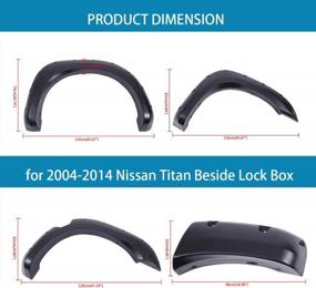 img 2 attached to Honhill Front & Rear Fender Flares For 2004-2014 Titan With Lockbox Black Pocket Rivet Style Wheel Eyebrow Protector