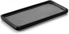 img 4 attached to Nucookery 6" Small Rectangle Bathroom Vanity Tray For Bathroom, Ceramic Sink Soap Tray For Kitchen Decorative, Black (6", Set/1)