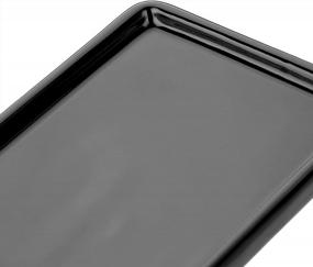 img 1 attached to Nucookery 6" Small Rectangle Bathroom Vanity Tray For Bathroom, Ceramic Sink Soap Tray For Kitchen Decorative, Black (6", Set/1)