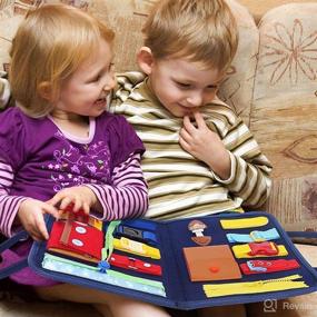 img 2 attached to 🧩 Olunsu Busy Board for Toddlers 1-3: Montessori Toy for Fine Motor Skills Development and Learning, Perfect Travel Gift for 1-4 Year Olds