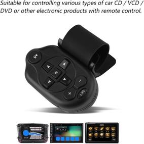 img 3 attached to 🚗 Enhanced Universal Wireless Car Steering Wheel Remote Control for CD/VCD/DVD & More - Sleek Black Design