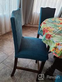 img 7 attached to Эластичные чехлы на стулья GoodtoU - идеально подходят для столовой и кухонного гарнитура (набор из 4 шт., шоколадный)