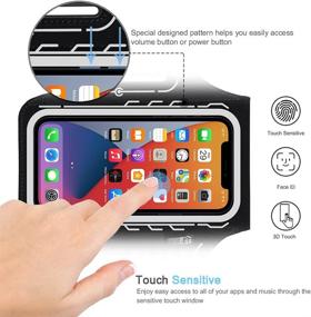 img 3 attached to 🏋️ JEMACHE Gym Workouts Running Phone Arm Band for iPhone 13 Pro Max, 12 Pro Max, 11 Pro Max, Xs Max, 13, 12 with Airpods Holder - Black, iPhone 13 Pro Max Armband