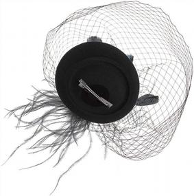 img 1 attached to Fascinator Hat For Women - Mesh Pillbox With Feathers Hair Clip And Headband - Perfect For Tea Party, Wedding, And 20S/50S Themes - ACTLATI Headwear