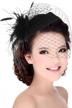 fascinator hat for women - mesh pillbox with feathers hair clip and headband - perfect for tea party, wedding, and 20s/50s themes - actlati headwear logo
