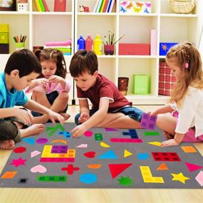 img 1 attached to WATINC 64 Piece Felt Board Story Set For Preschoolers - Colorful Montessori Teaching Aid Kit With Tangram Shapes, Flannel Wall Hanging, And Interactive Play - Perfect Gift For Toddlers