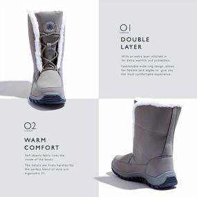 img 2 attached to Warm And Trendy: DailyShoes Women'S Polar Mid Calf Snow Boots For Cold Winter Days