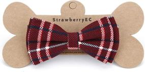 img 3 attached to 🍓 StrawberryEC Cute Bowtie / Bandana Style Collar: Perfect for Small Dogs and Cats - 2PCS-Bow+Bandana