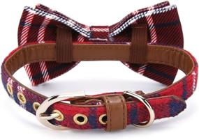 img 1 attached to 🍓 StrawberryEC Cute Bowtie / Bandana Style Collar: Perfect for Small Dogs and Cats - 2PCS-Bow+Bandana