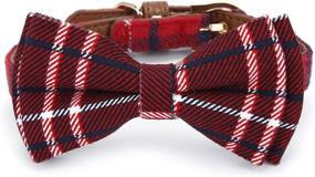 img 2 attached to 🍓 StrawberryEC Cute Bowtie / Bandana Style Collar: Perfect for Small Dogs and Cats - 2PCS-Bow+Bandana