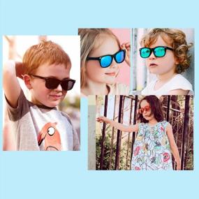 img 2 attached to AZorb Kids Поляризованные солнцезащитные очки с резиновой оправой TPEE, гибкие и прочные, возраст 3-10 лет, 100% защита от ультрафиолета для мальчиков и девочек