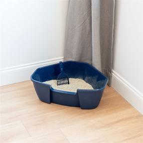 img 2 attached to Convenient and Spacious: IRIS 🐱 Large Corner Litter Box with Scoop