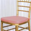 2-inch thick, dusty rose chiavari chair pad with attachment straps for event decorations - efavormart logo