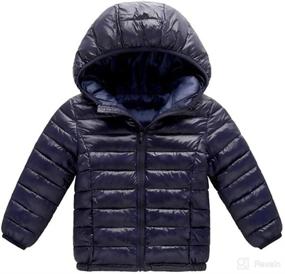 img 1 attached to 🧥 Winter Warm Hooded Puffer Outwear Coat for Boys and Girls - Lightweight, Water-Resistant, Packable Jacket