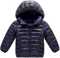 🧥 winter warm hooded puffer outwear coat for boys and girls - lightweight, water-resistant, packable jacket logo