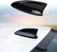 🦈 top-rated glossy black antenna topper car shark fin cover for honda civic 2022 - enhancing exterior décor logo