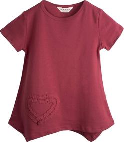 img 4 attached to 👚 Ipuang Vermilion Girls' Clothing: Trendy Shaped Cotton Tops, Tees & Blouses for a Casual Look