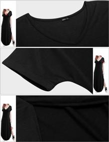 img 1 attached to Match Women V-Neck Long Sleeve Plain Irregular Pockets Long Dress #152