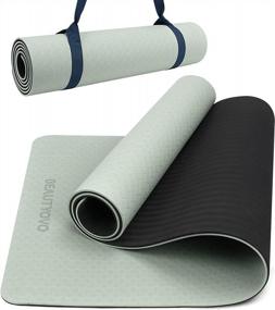 img 4 attached to Get Your Zen On: Extra Thick Non-Slip Yoga Mat With Strap For Yoga, Pilates, And More!