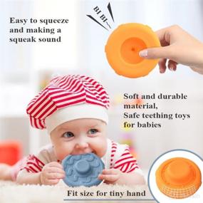 img 2 attached to 🧸 Soft Silicone Stacking Blocks for Toddlers: Montessori Toys for Babies with Teething Features, Animal Shapes, and Letters - BPA Free and Soft, 6PC